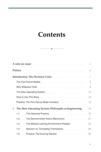 The full table of contents