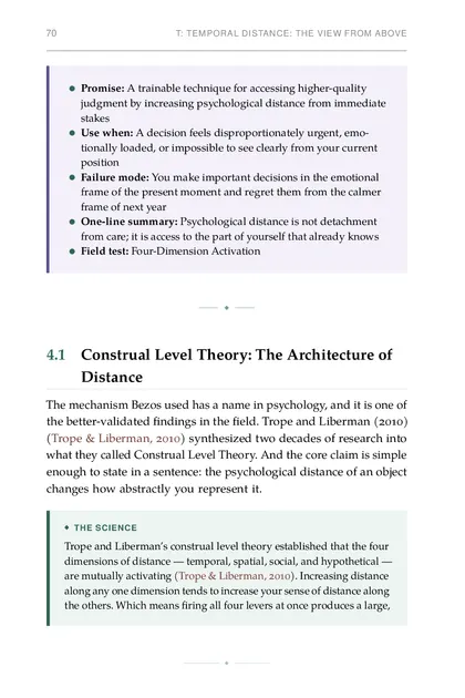 The chapter promise: A trainable technique for accessing higher-quality judgment by increasing psychological distance from…