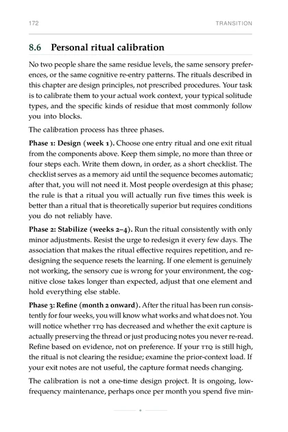 Strategic Solitude, printed page: No two people share the same residue levels, the same sensory prefer-