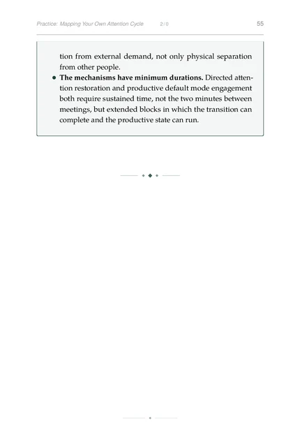 Strategic Solitude, printed page: tion from external demand, not only physical separation