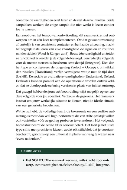 Strategische Stilte, gedrukte pagina: Het SOLITUDE-raamwerk vervangt wilskracht door ont-