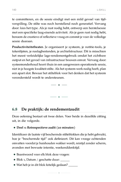 Strategische Stilte, gedrukte pagina: Wat heb je in dit blok feitelijk gedaan?