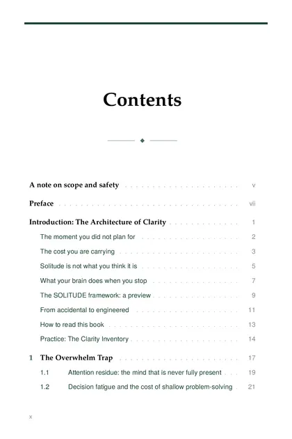 The full table of contents