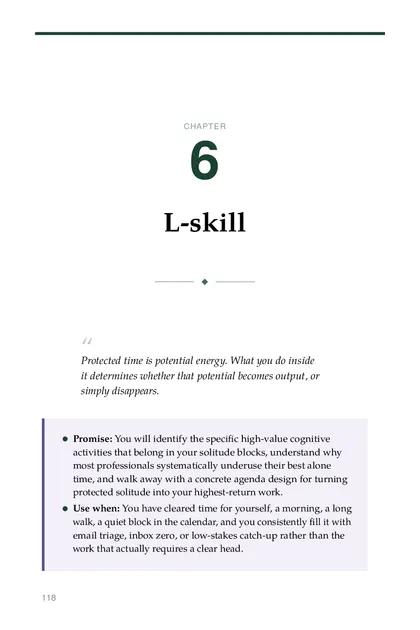 The chapter promise: You will identify the specific high-value cognitive activities that belong in your solitude blocks…