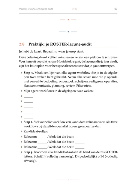 Het Agent-Droomteam, gedrukte pagina: Stap 1. Maak een lijst van elke agent-workflow die je in de afgelo-