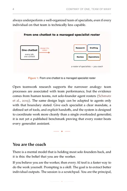 From one chatbot to a managed specialist roster Open teamwork research supports the narrower analogy…