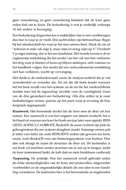 De Agentische Auteur, gedrukte pagina: Raamwerk. Het benoemde model dat de lezer mee de deur uit kan
