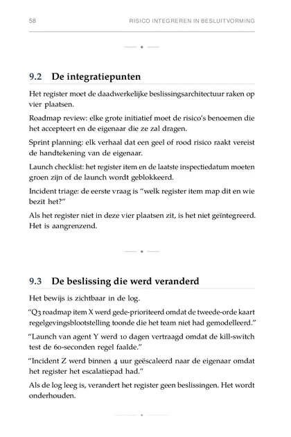 Het AI-Risicoregister, gedrukte pagina: Roadmap review: elke grote initiatief moet de risico’s benoemen