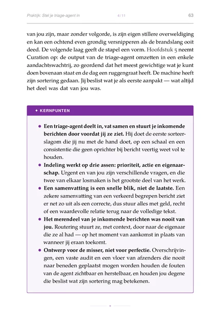 De Aandachts-Architect, gedrukte pagina: Het merendeel van je inkomende berichten was nooit