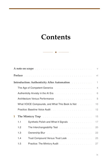 The full table of contents