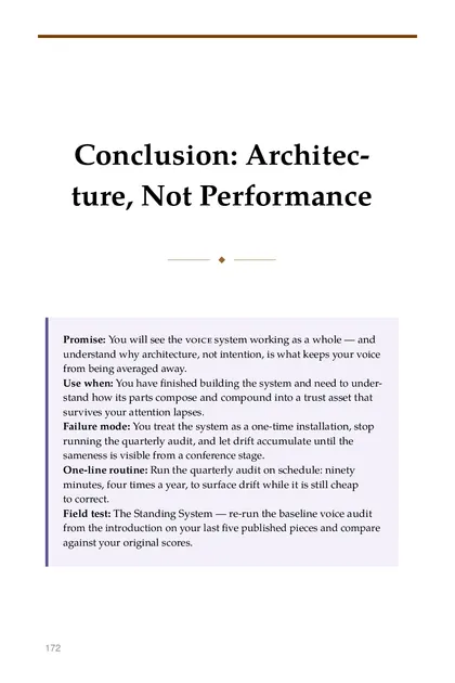 The chapter promise: You will see the voice system working as a whole — and understand why architecture, not intention, is…