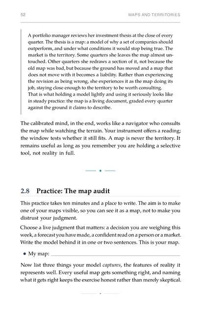 The Calibrated Mind, printed page: The calibrated mind, in the end, works like a navigator who consults