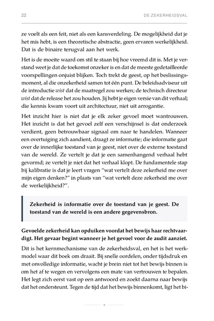 De gekalibreerde geest, gedrukte pagina: Zekerheid is informatie over de toestand van je geest
