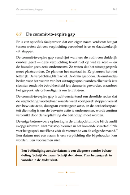 Het Cognitieve Budget, gedrukte pagina: Een beëindiging zonder datum is een diagnose zonder behan-
