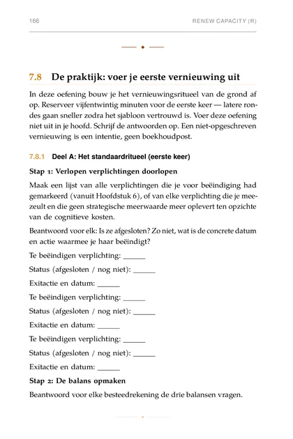 Het Cognitieve Budget, gedrukte pagina: Stap 1: Verlopen verplichtingen doorlopen