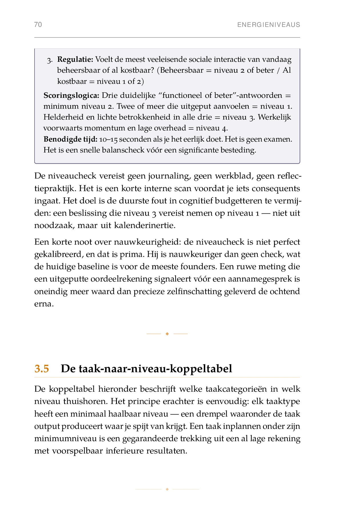 Het Cognitieve Budget, gedrukte pagina: De koppeltabel hieronder beschrijft welke taakcategorieën in welk