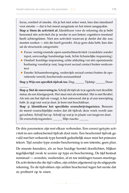 Het Cognitieve Budget, gedrukte pagina: Stap 2: Stem de activiteit af. Identificeer voor de rekening die je hebt