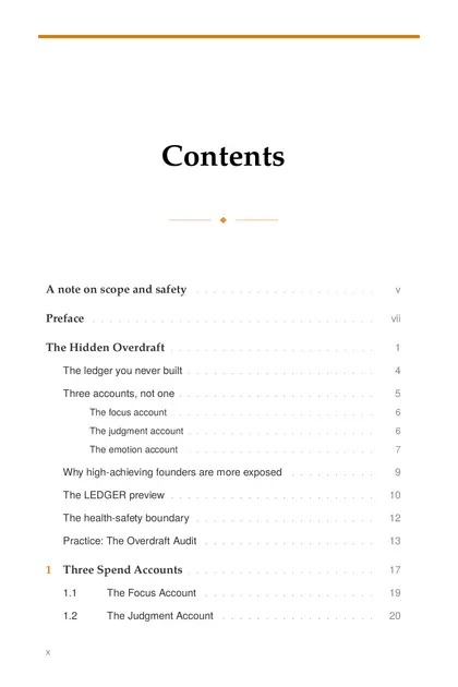 The full table of contents