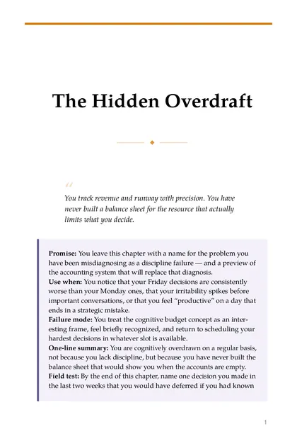 The chapter promise: You leave this chapter with a name for the problem you have been misdiagnosing as a discipline failure…