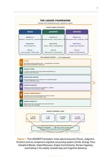 1 The LEDGER Framework: six-component cognitive accounting system · The Cognitive Budget