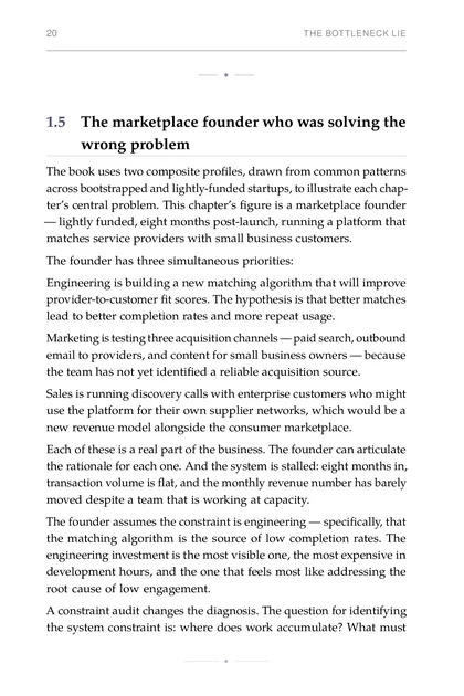 The Constraint Founder, printed page: The book uses two composite profiles, drawn from common patterns