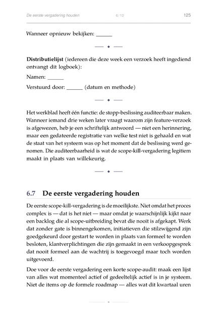 De Constraint-Founder, gedrukte pagina: Verstuurd door: (datum en methode)