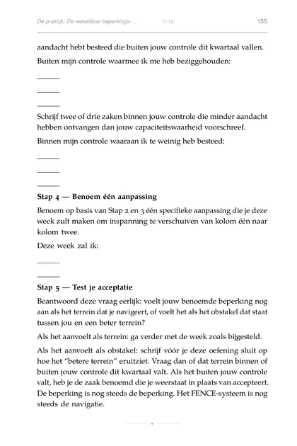 De Constraint-Founder, gedrukte pagina: Stap 4 — Benoem één aanpassing