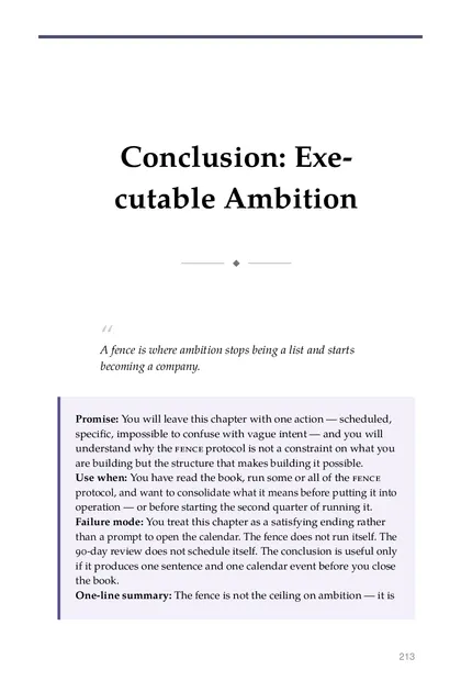 The chapter promise: You will leave this chapter with one action — scheduled, specific, impossible to confuse with vague…