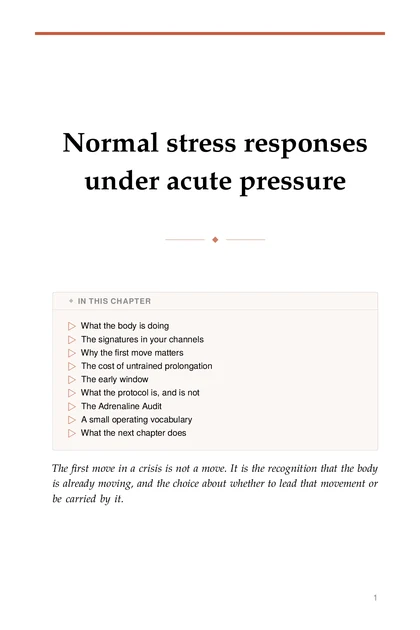 The Crisis Command, printed page: under acute pressure