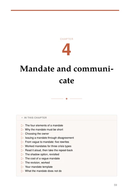 The Crisis Command, printed page: CHAPTER