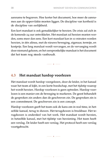 Crisisregie, gedrukte pagina: aanname te begraven. Hoe korter het document, hoe meer de aanna-