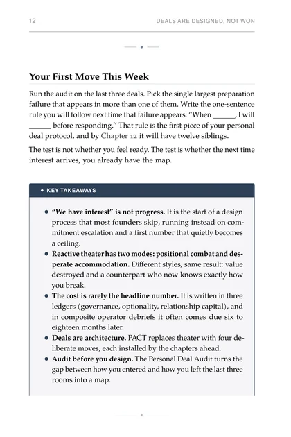 The Deal Architect, printed page: Your First Move This Week