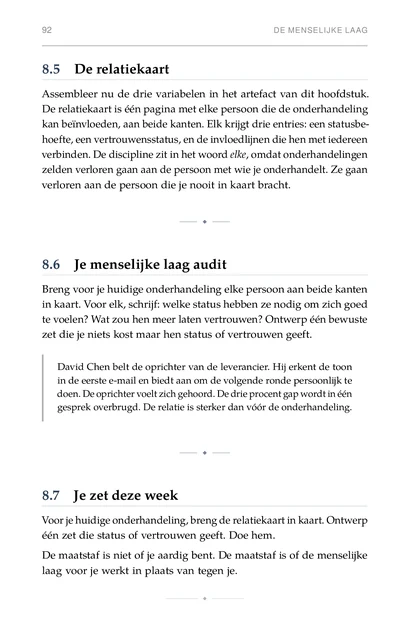 De Deal Architect, gedrukte pagina: Breng voor je huidige onderhandeling elke persoon aan beide kanten
