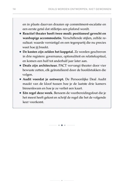 De Deal Architect, gedrukte pagina: Audit voordat je ontwerpt. De Persoonlijke Deal Audit