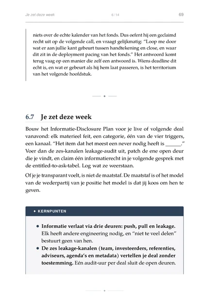De Deal Architect, gedrukte pagina: Elk heeft andere engineering nodig, en “niet te veel delen”