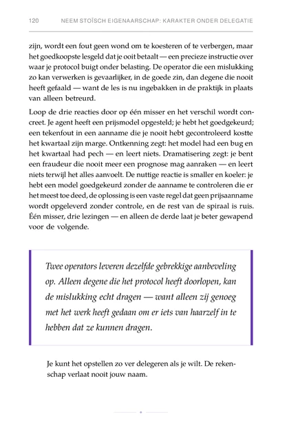 De Gedelegeerde Geest, gedrukte pagina: Twee operators leveren dezelfde gebrekkige aanbeveling