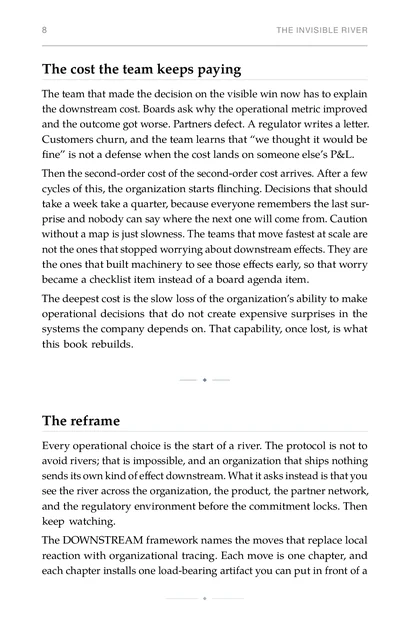 The Downstream Effects, printed page: The cost the team keeps paying