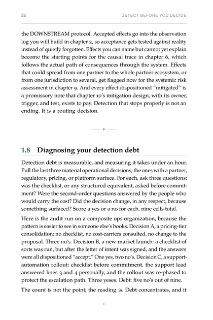 The Downstream Effects, printed page: Here is the audit run on a composite ops organization, because