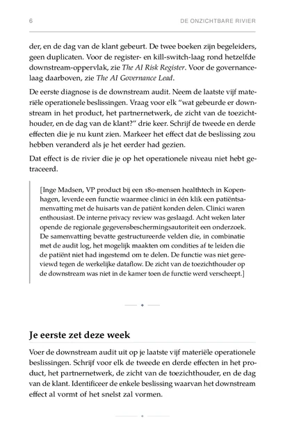 De Stroomafwaartse Effecten, gedrukte pagina: Je eerste zet deze week