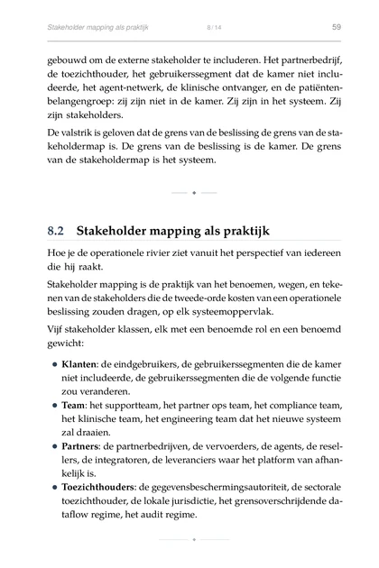 De Stroomafwaartse Effecten, gedrukte pagina: Klanten: de eindgebruikers, de gebruikerssegmenten die de kamer