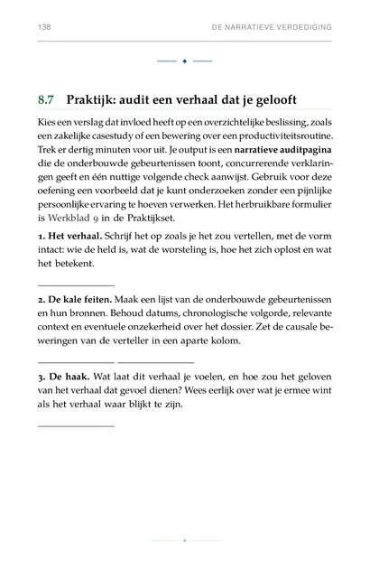 Het Bewijsbewuste Leven, gedrukte pagina: oefening een voorbeeld dat je kunt onderzoeken zonder een pijnlijke