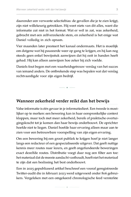 Het Bewijsbewuste Leven, gedrukte pagina: Wanneer zekerheid verder reikt dan het bewijs