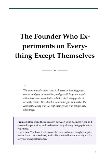 The chapter promise: Recognize the mismatch between your business rigor and personal superstition, and understand why…