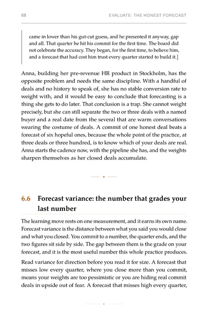 The Founder Sales System, printed page: Anna, building her pre-revenue HR product in Stockholm, has