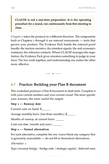 The Fundraising Operator, printed page: Step 1 — Runway date
