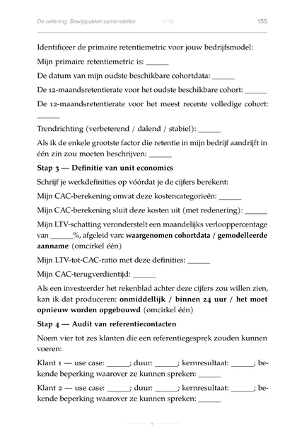 De Fundraising-Operator, gedrukte pagina: Stap 3 — Definitie van unit economics