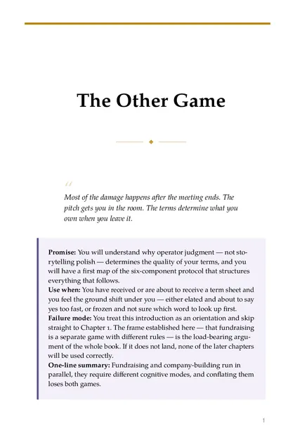 The chapter promise: You will understand why operator judgment — not storytelling polish — determines the quality of your…