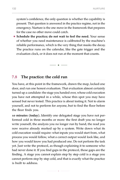 The Human-in-the-Loop Life, printed page: Schedule the practice; do not wait to feel the need. Your sense