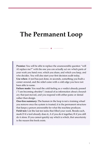 The chapter promise: You will be able to replace the unanswerable question “will AI replace me?” with the one you can…