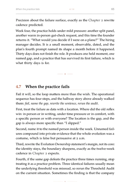 The Identity Forge, printed page: Second, name it to the named person inside the week. Unnamed fail-